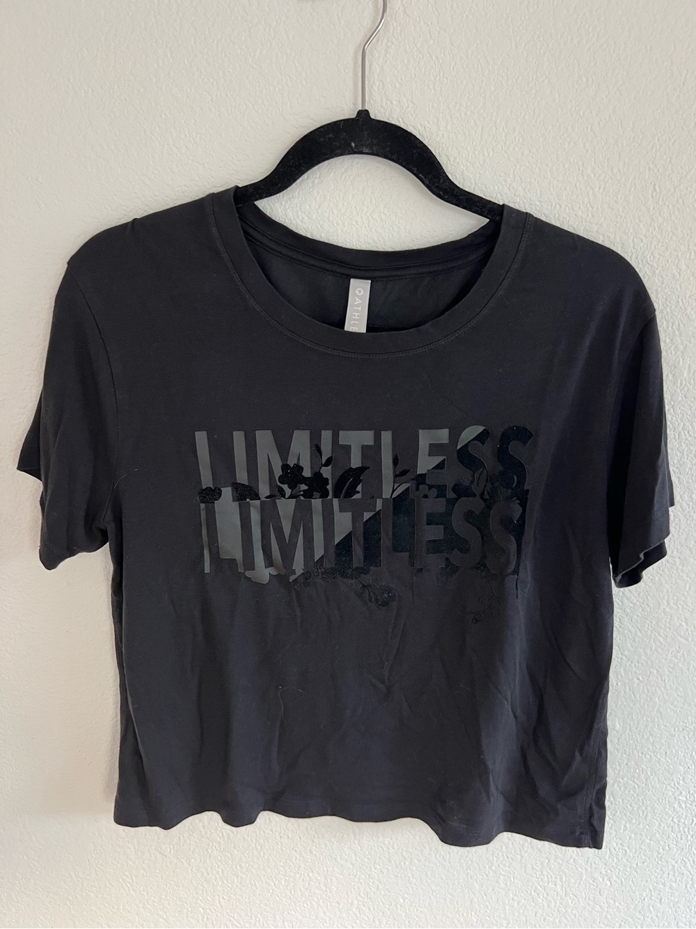 Athleta Black 'LIMITLESS' Crop Tee